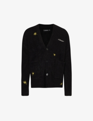 Nahmias Mens Black Sunshine Embroidered Relaxed-fit Stretch-knit Cardigan In Black
