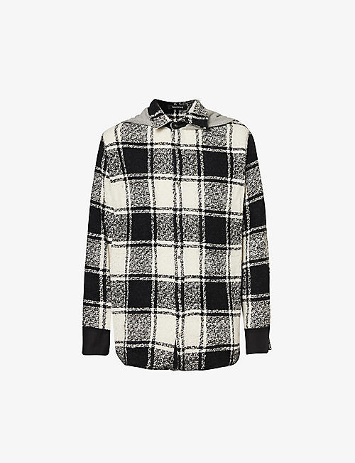 NAHMIAS: Checked brand-patch knitted hoody