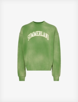 Shop Nahmias Men's Vintage Seaweed Summerland Brand-embellished Cotton-jersey Sweatshirt