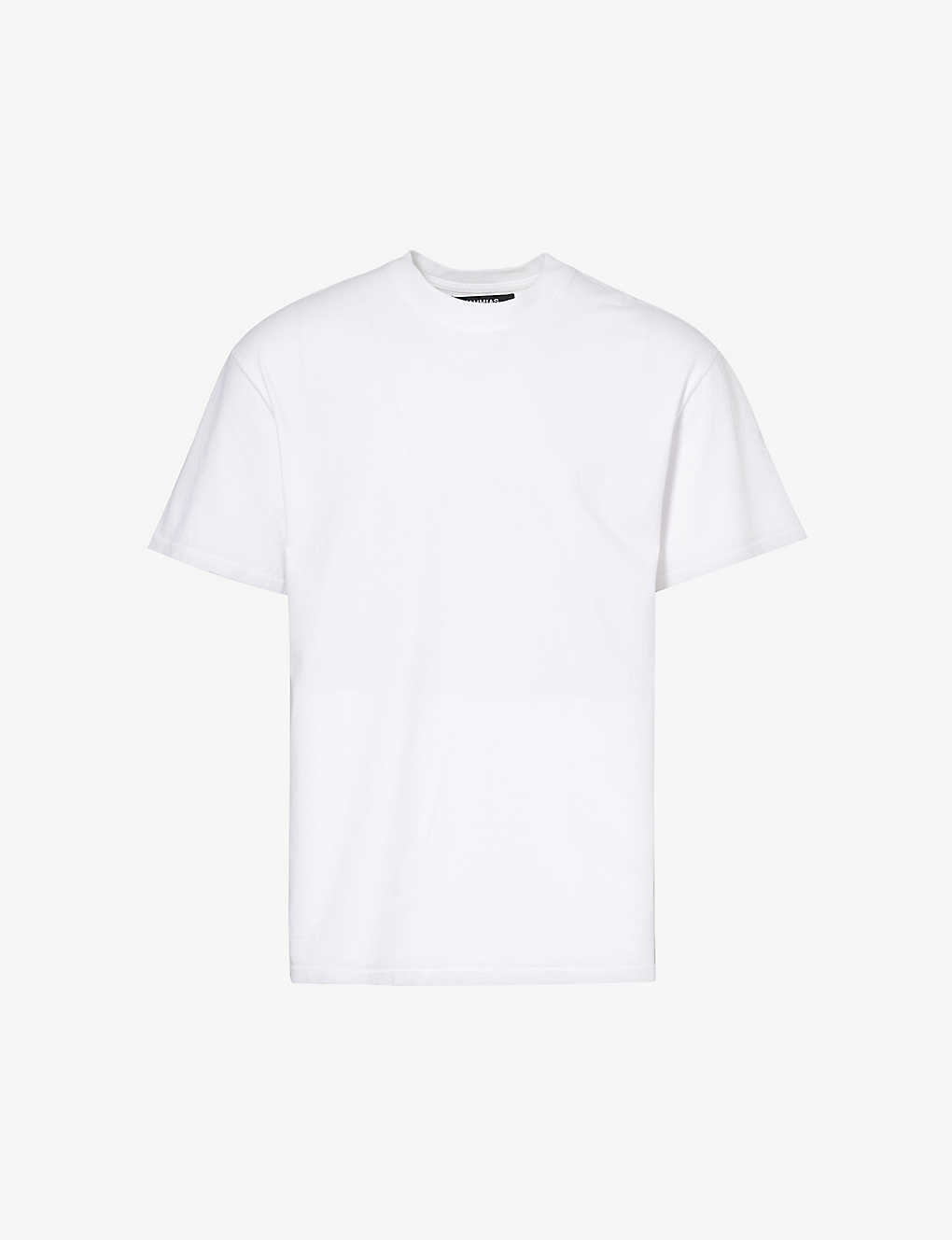 Nahmias Mens White Hidden Logo Short-sleeved Cotton-jersey T-shirt