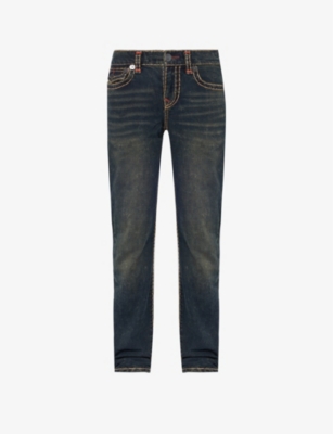 True Religion Mens Dark Wash Ricky Tapered-leg Mid-rise Stretch-denim Jeans