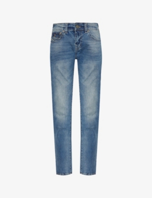 TRUE RELIGION: Rocco Flap skinny-leg relaxed fit stretch-denim jeans