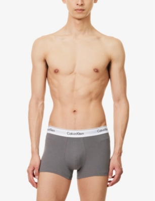 Shop Calvin Klein Men's G Htr,eiffle Tw,dazz Bl Branded-waistband Mid-rise Pack Of Three Stretch-cotton T