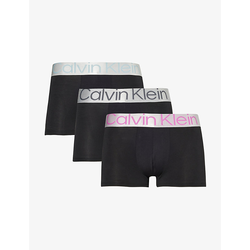 Calvin Klein Logo-waistband In Arona,ashf Gry,ultra Pnk