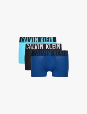 CALVIN KLEIN: Branded-waistband pack of three stretch-cotton and recycled-cotton trunks