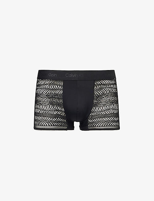 CALVIN KLEIN: Open-weave low-rise stretch-woven trunks