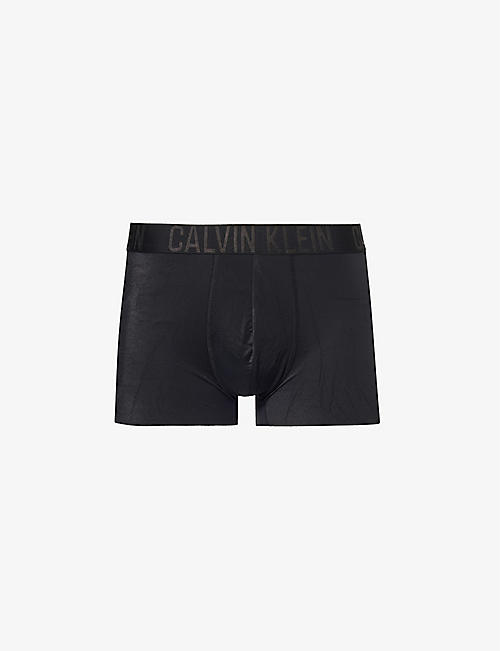 CALVIN KLEIN: Logo-waistband stretch-woven trunks