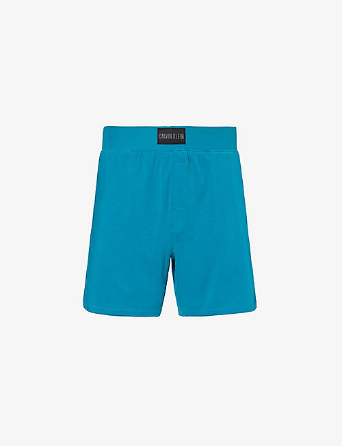 CALVIN KLEIN: Brand-tab elasticated-waist stretch-cotton pyjama shorts