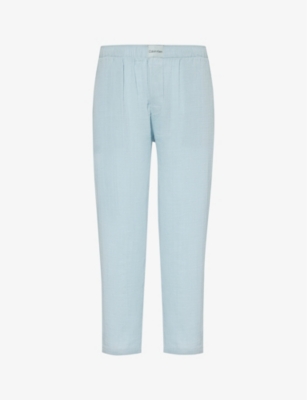 CALVIN KLEIN: Branded-patch straight-leg cotton pyjama trousers