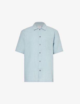 Calvin Klein Mens Arona Relaxed-fit Short-sleeved Cotton Pyjama Shirt