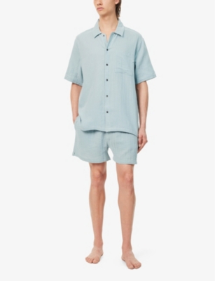 Shop Calvin Klein Mens Arona Branded-tab Relaxed-fit Cotton Pyjamas