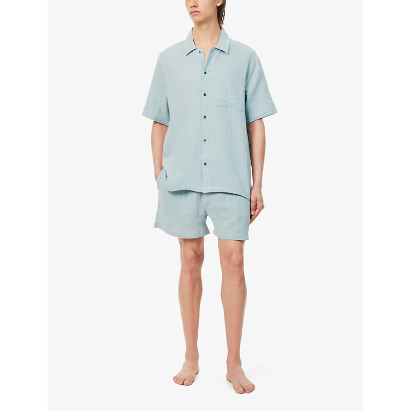 Shop Calvin Klein Men's Arona Branded-tab Relaxed-fit Cotton Pyjamas