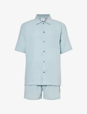 Calvin Klein Mens Arona Branded-tab Relaxed-fit Cotton Pyjamas
