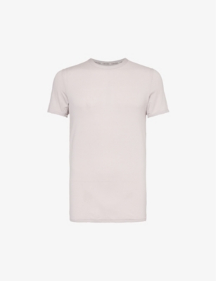 Calvin Klein Mens Cloud Grey Logo-tab Short-sleeved Stretch-recycled Modal T-shirt