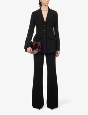 Shop Dolce & Gabbana Womens Nero Single-breasted Slim-fit Stretch-woven Blazer