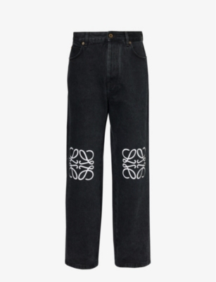 LOEWE: Anagram-embellished straight-leg jeans
