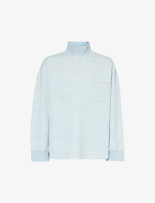 LOEWE: High-neck brand-embroidered cotton-jersey sweatshirt