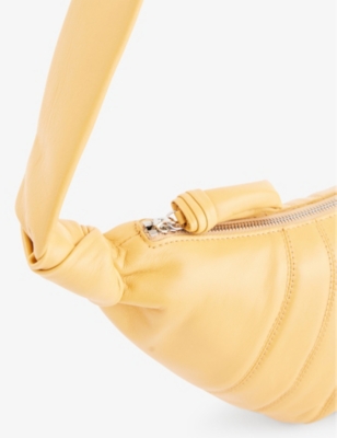 Shop Lemaire Croissant Small Leather Cross-body Bag In Butter