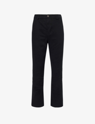 Vayder Mens Black Straight Chino Straight-leg Mid-rise Stretch-cotton Trousers