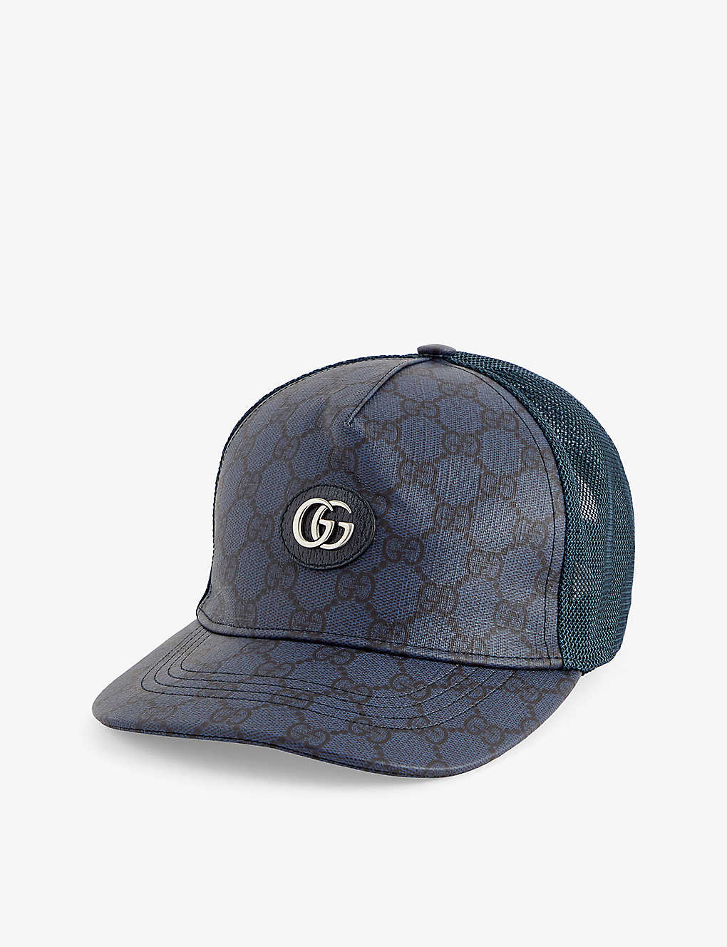 Gucci Womens Navy Monogram-pattern Cotton-canvas Baseball Cap In Blue