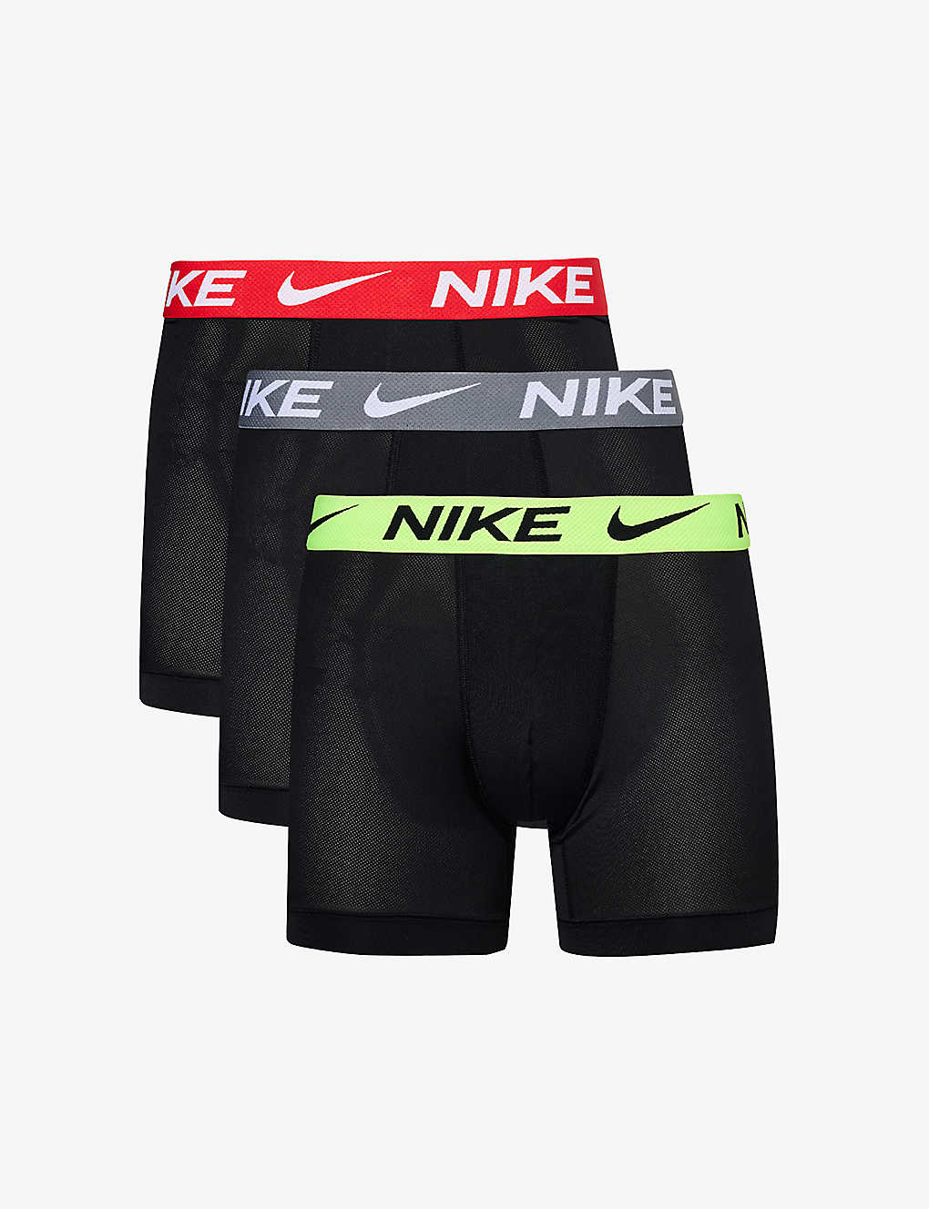 Nike Mens Blk Vt Wb Gry Wb Red Wb Logo-waistband Pack Of Three Recycled Polyester-blend Boxer Briefs In Black