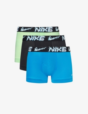 NIKE: Logo-waistband pack of three recycled polyester-blend trunks