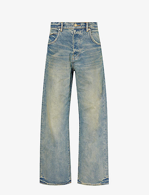 PURPLE BRAND: Vintage Dirty faded-wash wide-leg denim jeans