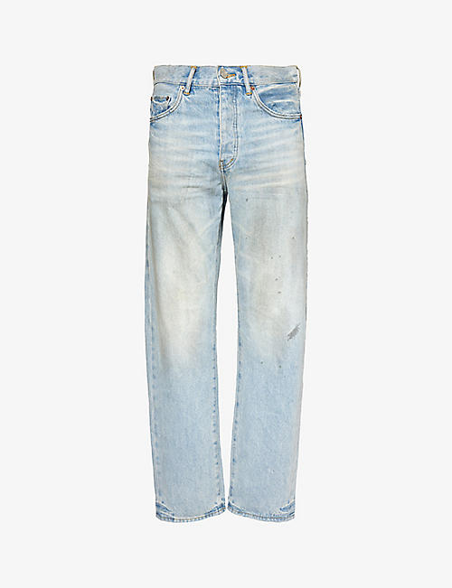PURPLE BRAND: Mechanic Dirty distressed straight-leg jeans