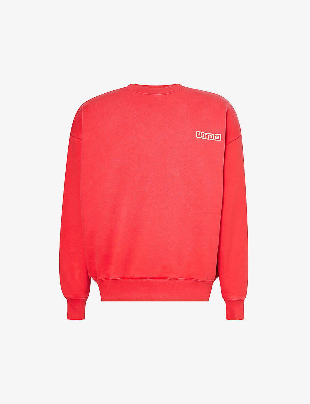 Purple Brand Mens Red Branded Fleece-lined Cotton-jersey Sweatshirt