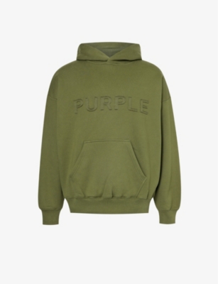 Purple Brand Brand-appliqué Relaxed-fit Cotton-jersey Hoody In Green