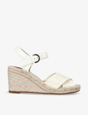 CHLOE Piia logo embellished leather espadrille wedges