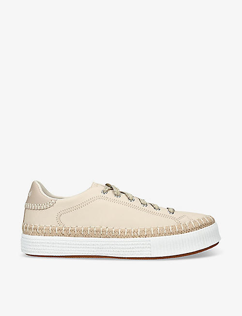 CHLOE: Telma exposed-stitching leather low-top trainers