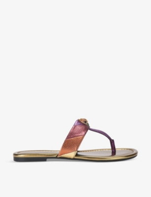 KURT GEIGER LONDON: Kensington T-bar leather sandals