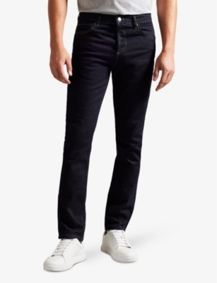 Shop Ted Baker Elvvis Slim-leg Stretch-denim Jeans In Dk-blue