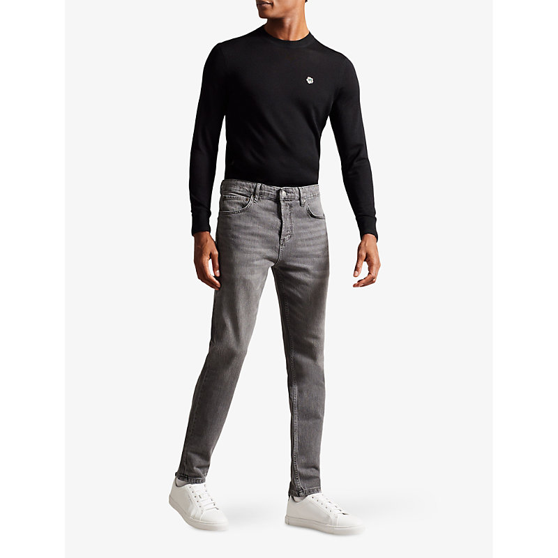 Shop Ted Baker Elvvis Slim-leg Stretch-denim Jeans In Grey