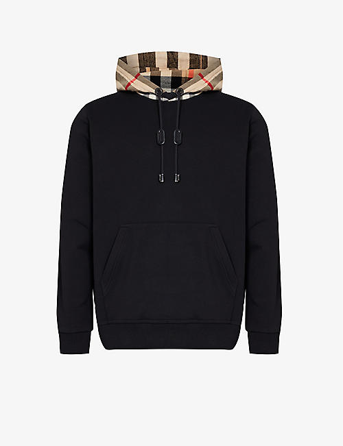 BURBERRY: Samuel checked cotton-jersey hoody