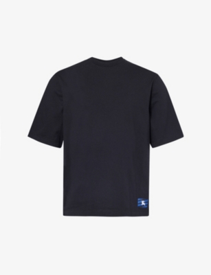 Burberry Equestrian Knight-patch Cotton T-shirt In Black
