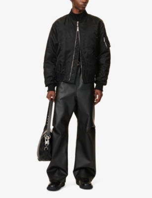 Shop Burberry Men's Black Slip-pocket Dropped-shoulder Boxy-fit Shell Jacket