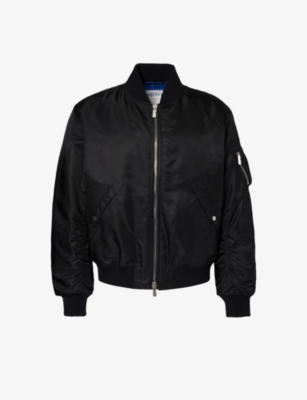Burberry Mens Black Slip-pocket Dropped-shoulder Boxy-fit Shell Jacket
