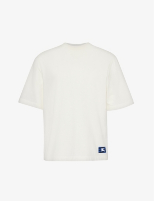 Shop Burberry Men's Rain Equestrian Knight Brand-patch Cotton-jersey T-shirt