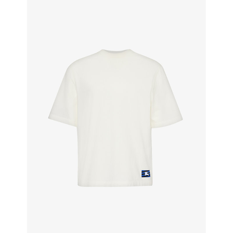 Shop Burberry Mens Rain Equestrian Knight Brand-patch Cotton-jersey T-shirt