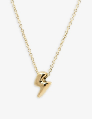 The Alkemistry Womens Yellow Gold Chubby Lightning Bolt 18ct Yellow-gold Pendant Necklace