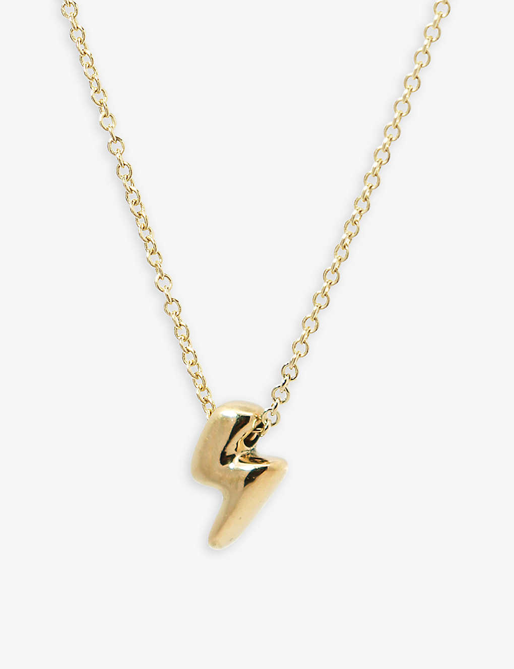 The Alkemistry Womens Yellow Gold Chubby Lightning Bolt 18ct Yellow-gold Pendant Necklace