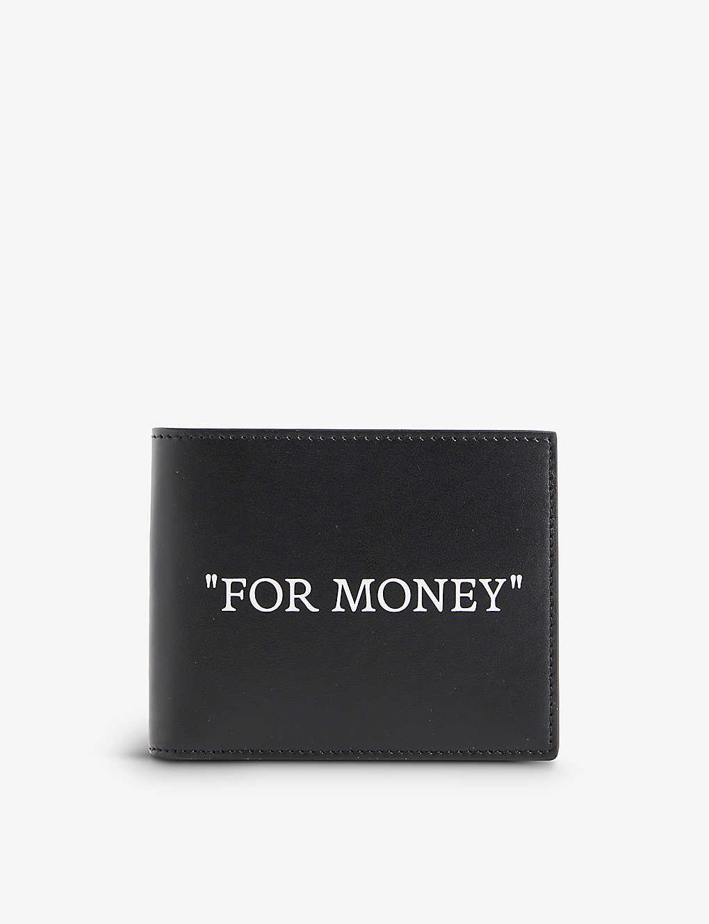 Off-white Offwhite Black White Slogan-print Bi-fold Leather Wallet