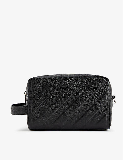 OFFWHITE: Diag leather pouch