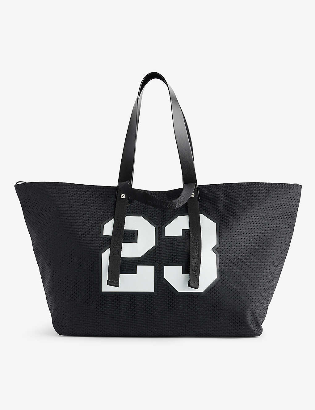 Shop Off-white Day Off Mesh-textured Woven Tote Bag In Black No Color