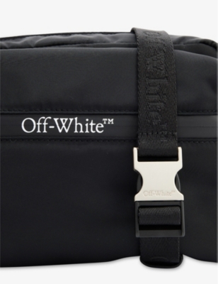 Shop Off-white Offwhite Black No Color Brand-print Woven Cross-body Bag