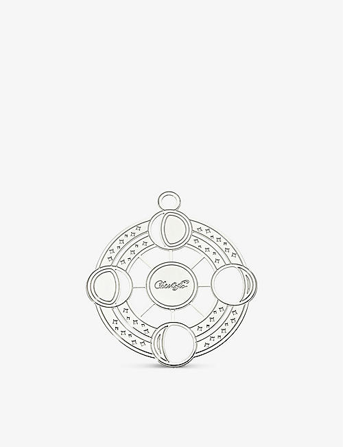 CHRISTOFLE: Rêve Cosmique moon phase silver-plated Christmas decoration 6.6cm