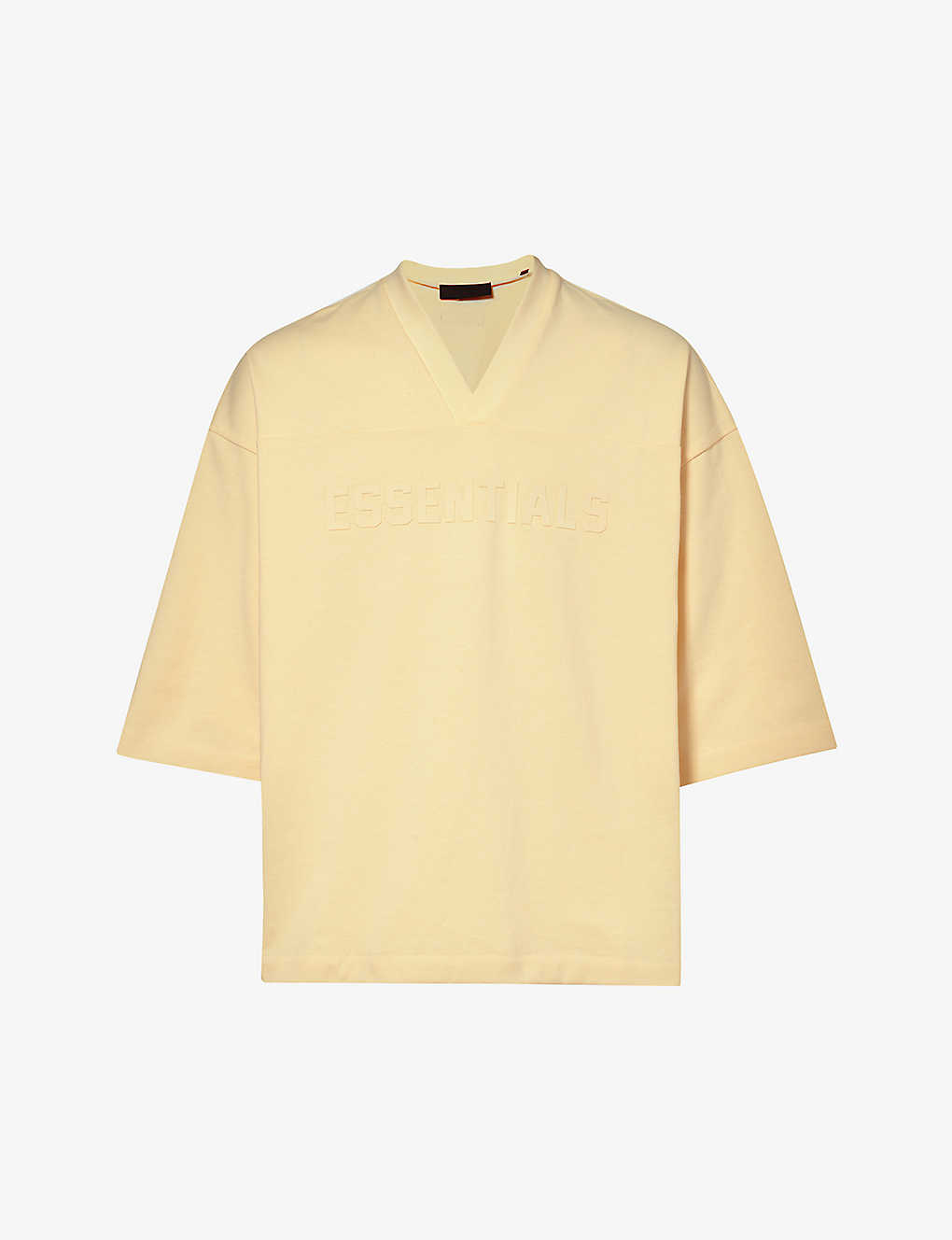 Essentials Fear Of God  Mens Garden Yellow  Branded Oversized-fit Cotton-jersey T-shirt