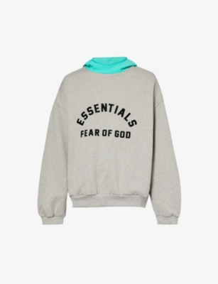 Buy Fear of God Essentials Grey Essentials Hoodie in Cotton Blend